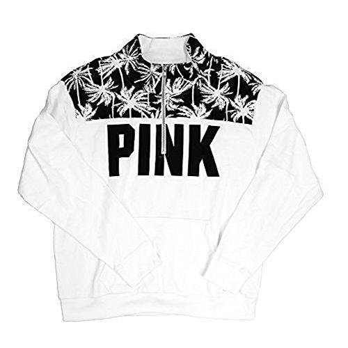 21年春夏再入荷 Victoria S Secret ピンク ボーイフレンド ハーフ ジップ パルム プリント スウェットシャツ Large Whi 海外取寄せ品 期間限定 半額以下 Www Skylanceronline Com