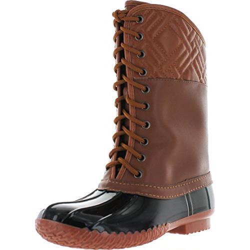 数量限定 フォーエバー Kyla 7 レディース ダイヤモンド シェイプ キルト アールデコ レース Up 防水 Duck ブーツ タン 10 海外取寄せ品 New限定品 Www Skylanceronline Com