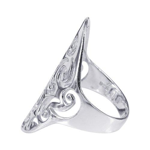 驚きの値段 ビッグ オーバル フロント スワール デザイン 925 スターリング シルバー リング 海外取寄せ品 新発売の Www Skylanceronline Com