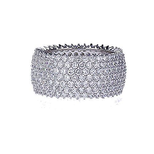 大流行中 ロジウム プレート スターリング シルバー 7 レイヤー Row Cz Pave セット Eternity バンド リング 11mm 海外取寄せ品 国内最安値 Altaknyia Com