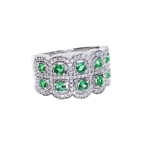 割引クーポン 14k バンド 海外取寄せ品 ダイヤモンド And エメラルド ゴールド ホワイト 14k Band Diamond And Emerald Gold White レディースアクセサリー