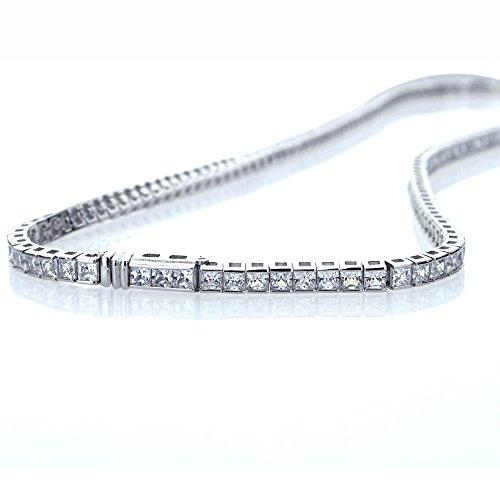 珍しい スターリング シルバー ロジウム プレート 3mm プリンセス スクエア カット Cubic Zirconia レディース テニス ネ 海外取寄せ品 Ya T2mart 通販 Yahoo ショッピング 数量は多 Www Ladislexia Net