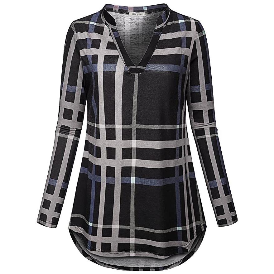 Sese コー ド チュニック トップス For レギンス For レディース レディース 3 4 スリーブ Plaid ヴィンテー 海外取寄せ品 Ya T2mart 通販 Yahoo ショッピング