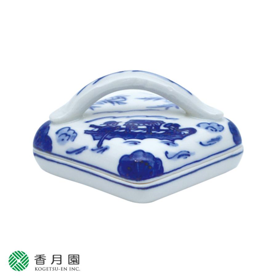 茶道具 平安 昭阿弥造 黄交趾 鳥梅文 香合 共箱 C 4903