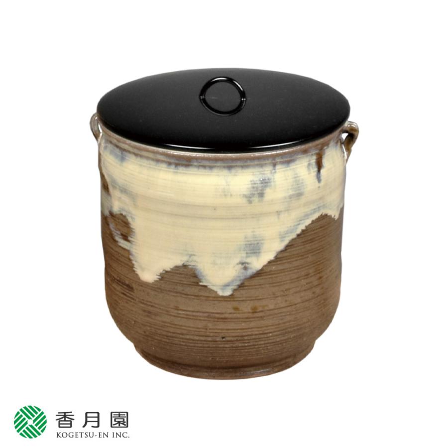 茶道具 水指 高取釉 耳付 中村与平 作 桐箱入り 茶道具 水指 高取釉 耳付 中村与平 作 桐箱入り 茶道具 高取釉