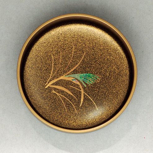 【未使用品】茶道具 中次 秋草蒔絵 秋峰作 送料無料 （茶道具/茶器/棗） 山中塗 菊桐秋草蒔絵 面中次 和田