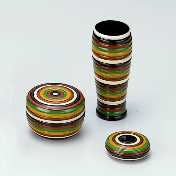 茶道具2点 独楽塗棗 備前焼陶峰造 干支香合 酉