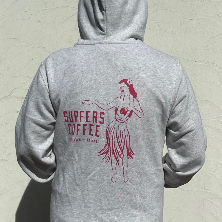 NEW】2024秋冬新商品 SURFERS COFFEE HULA GIRL ZIP フーディー パーカ