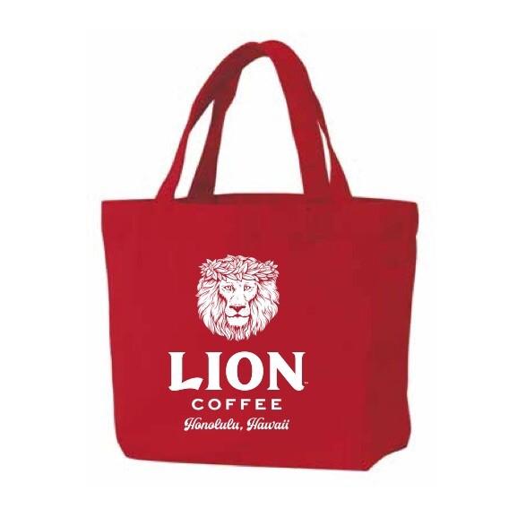LION COFFEE トートバッグミニ レッド トートバッグ ハワイアン