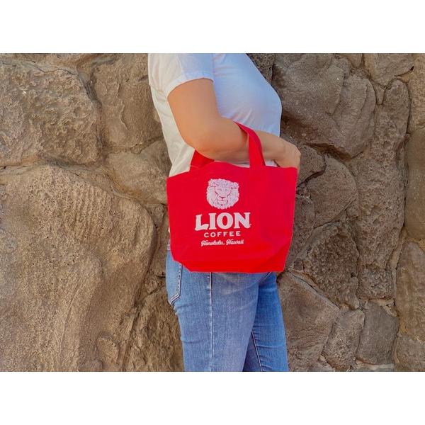 LION COFFEE トートバッグミニ レッド トートバッグ ハワイアン