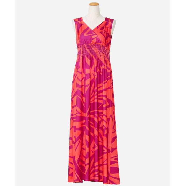 Maunaloa（マウナロア） ティアレタパノースリーブドレス : LOCO-LOCO