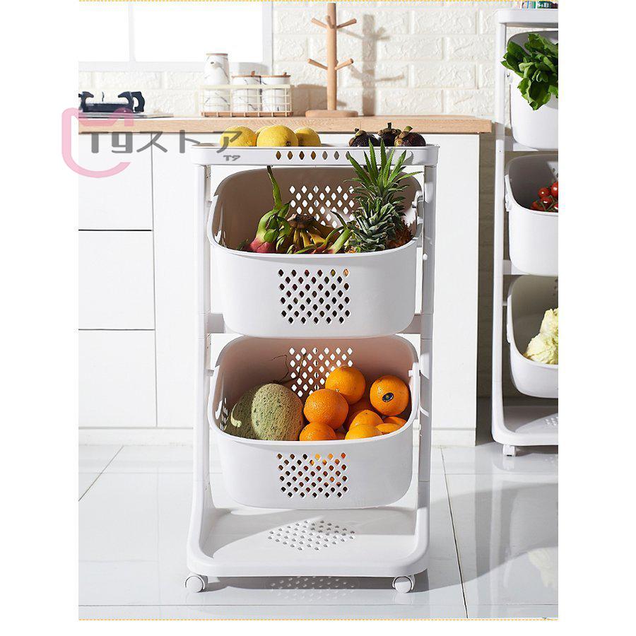 キッチンツール 野菜かご 水切りかご 可動式収納ラック 野菜ストッカー 多機能 キッチン収納 キッチンボード スペース有効活用 2層 は自分にプチご褒美を