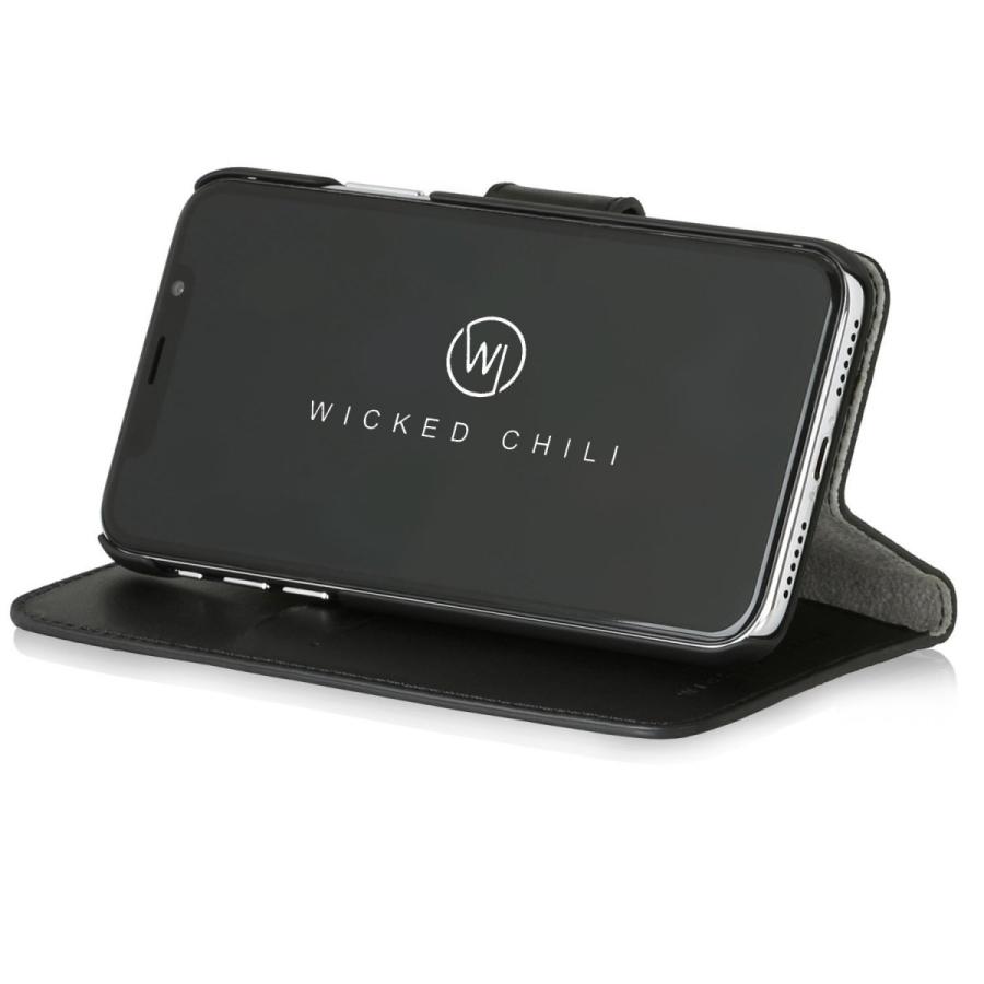 Wicked Chili by ドイツ ヨーロッパ産 高級牛革 プレミアム 本革 レザーケース 手帳型 マグネット式開閉 (Apple iPhone X) | 