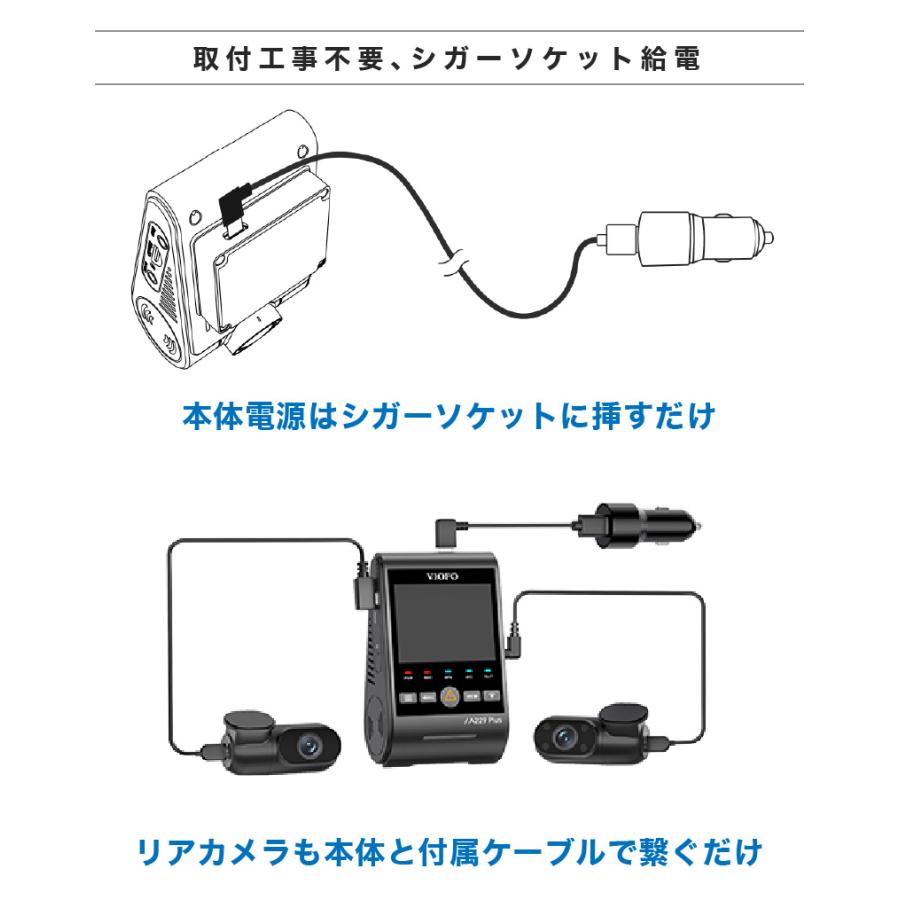ドライブレコーダー 前後 2カメラ 車内撮影 3カメラ 複数カメラ 工事
