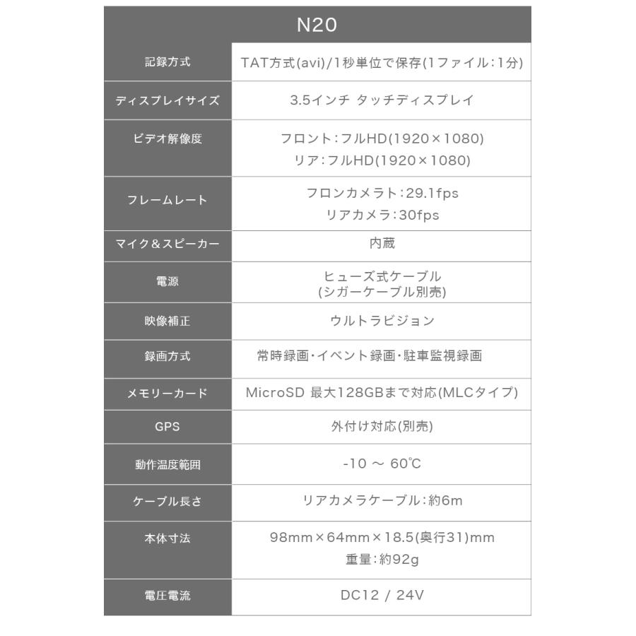 ドライブレコーダー 前後 2カメラ iKeep N20 ドラレコ 3.5インチ タッチパネル microSDカード付属 フルHD映像 駐車監視 TAT方式 データ破損しにくい |  | 02