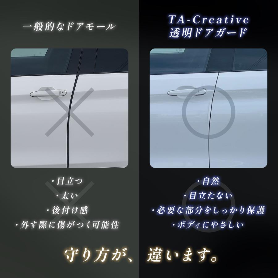 ドアガード 車用 透明 PU素材 貼るだけ ドアパン防止 ドアパンチ防止 接触傷防止 柔らかい 取り付け簡単 ドアエッジガード | TAーCreative | 05
