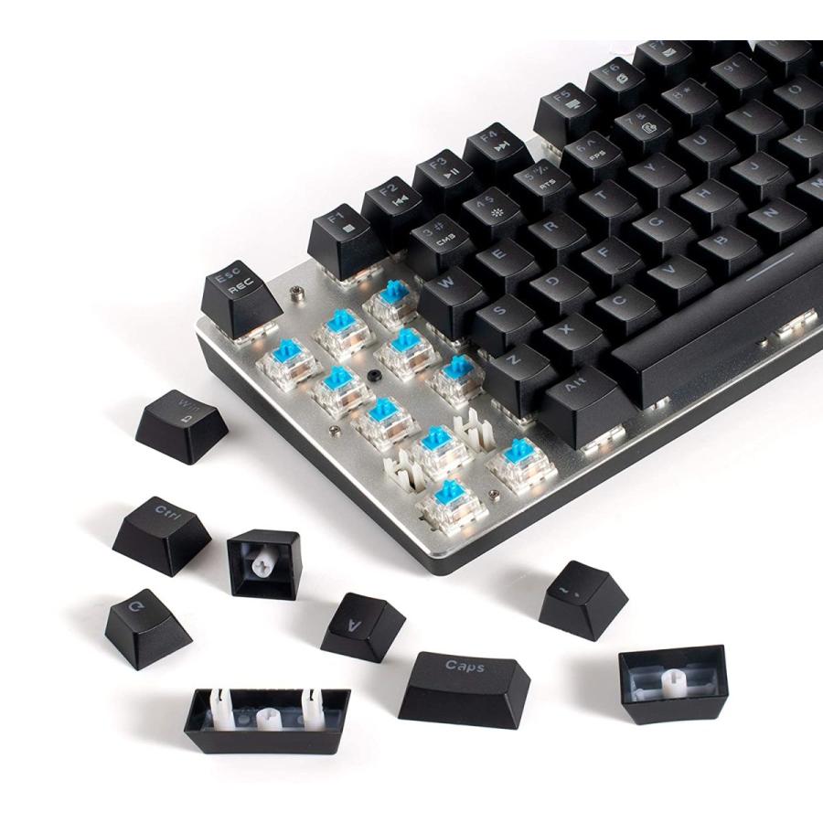 Hivenets 104キー メカニカルキーボード 青軸 ゲーミングキーボード パターン Led バックライトモード 有線 Win10