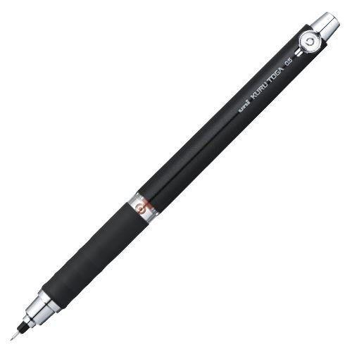 三菱鉛筆 クルトガ ラバーグリップ付 ブラック M56561P.24 00018401まとめ買い5本セット 色鉛筆