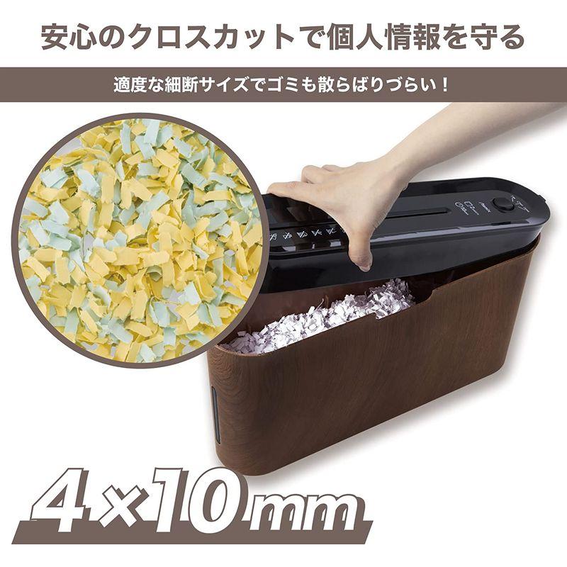 超歓迎アスカ シュレッダー クロスカット 卓上 連続10分 木目 B06WD A4 最大3枚 コンパクト はさみ、カッター、裁断機 クロスカットシュレッダー S300
