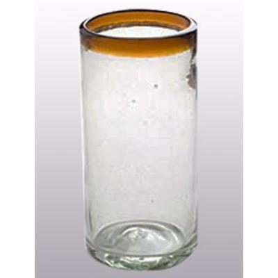 【新作入荷!!】  Tall Glass Blown 特別価格Mexican Iced MEXHANDCR好評販売中 by 6) of (Set Rim Amber Glasses Tea コップ、グラス