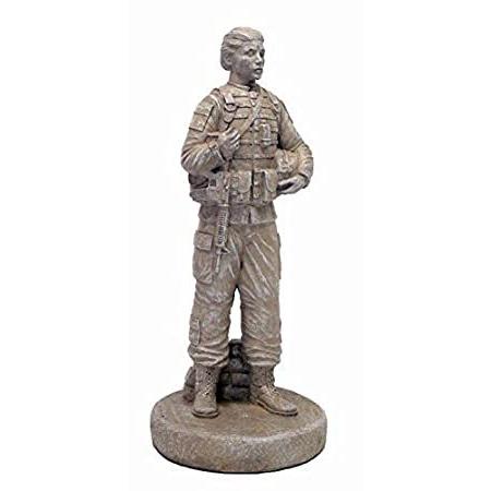 【2021 新作】 特別価格Solid Rock Stoneworks Female Soldier Stone Statue 24in Tall Desert Sand Col好評販売中 踏み石、飛び石