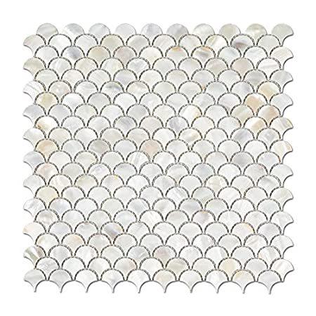特別価格Diflart Oyster Mother of Pearl Light Colorful Fish Scale Shell Mosaic Tile 好評販売中 浴室タイル