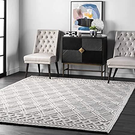 【楽ギフ_包装】 特別価格nuLOOM Natti Grey好評販売中 8', x 5' Rug, Area Wool Trellis Contemporary カーペット 【楽ギフ_包装】 特別価格nuLOOM Natti Grey好評販売中 8', x 5' Rug, Area Wool Trellis Contemporary カーペット