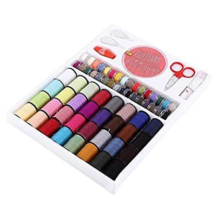 特別価格viagasafamido 裁縫キット Diyはさみシンブル糸針縫用品セット カラフル64スレッドスプール家庭用 裁縫ツール 緊急修理 旅行 子供 初好評販売中 最大60 オフ