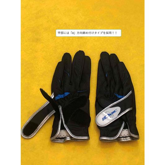 IOMIC 手袋（競馬・乗馬用） ブラック ライン色：ブルーライン : T
