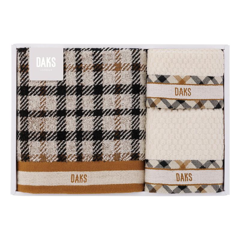 DAKS ダブルハウスチェック タオルセット 55-3089500 (個別送料込み
