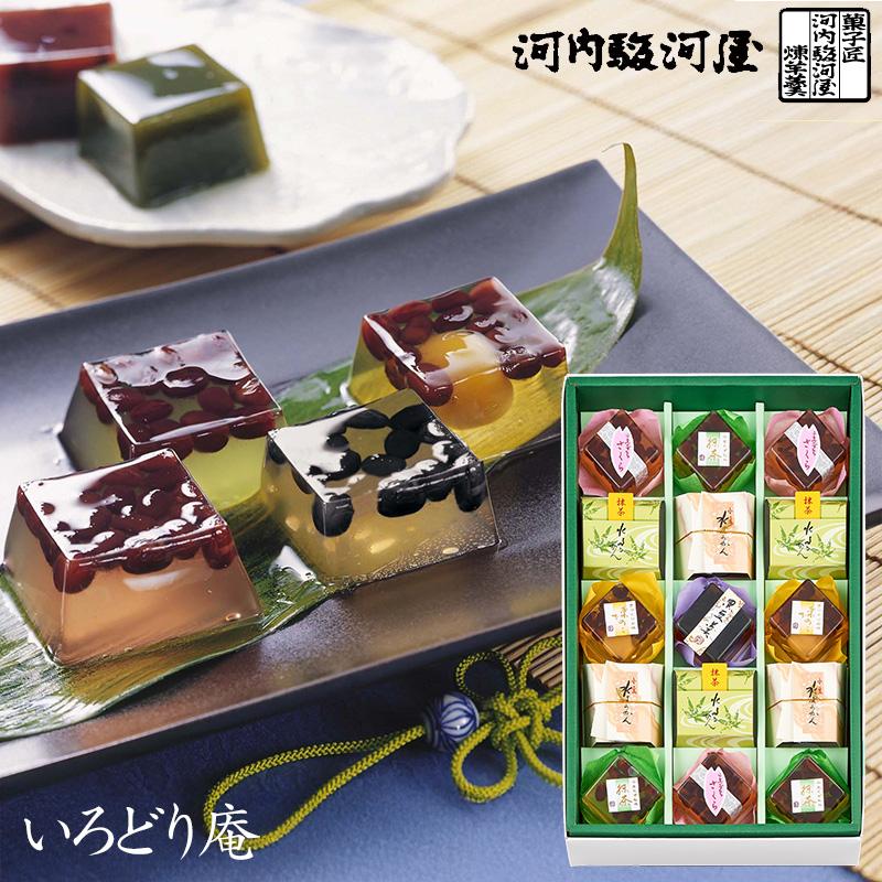 河内駿河屋 夏和菓子 いろどり庵 IR-15 (送料込み) (t0) | 小豆