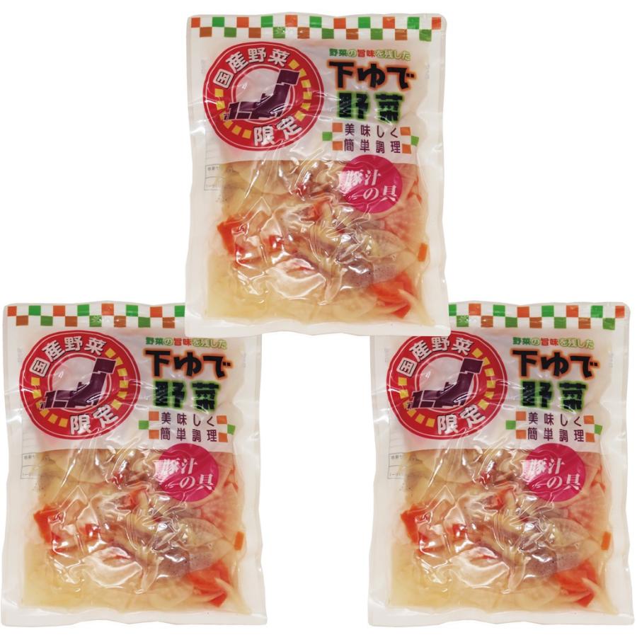 野菜の旨みを残した下ゆで野菜 豚汁の具 220g×3袋 (国産 国内産 国内加工 ゆでベジ 茹でベジタブル 中食) 野菜惣菜、料理 野菜の旨みを残した下ゆで野菜 おでん・鍋用大根 輪切り4個