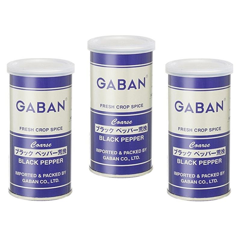 ブラックペッパー 荒挽き 100g×3個 缶 GABAN スパイス 香辛料 パウダー