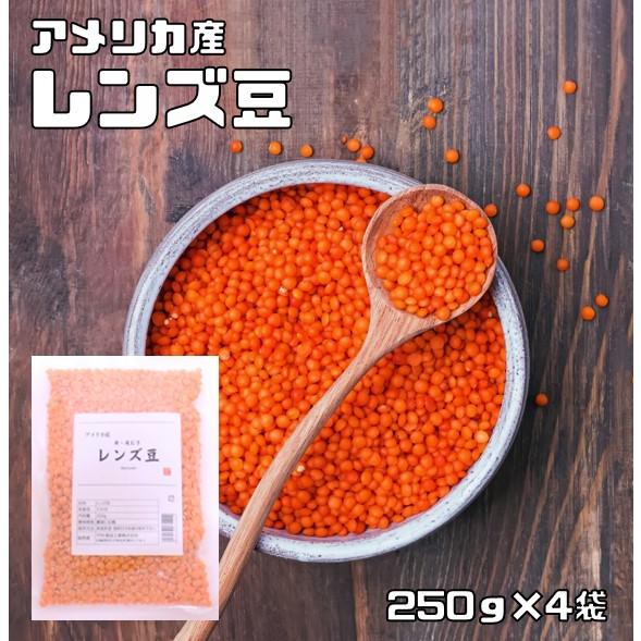レンズ豆 皮むき 1kg 豆力 赤 アメリカ産 れんずまめ レンティルピース