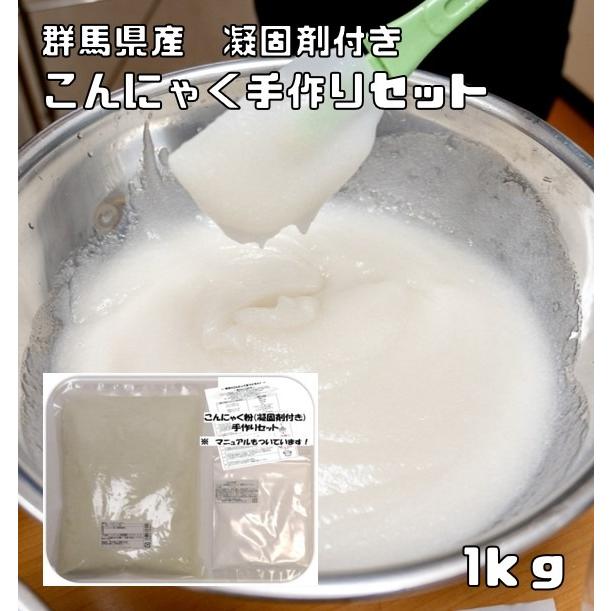 こんにゃく粉 手作りセット 1kg 乾物屋の底力 群馬県産 凝固剤 蒟蒻 ダイエット 無添加 乾物 国産 国内産 蒟蒻粉 刺身こんにゃく | 