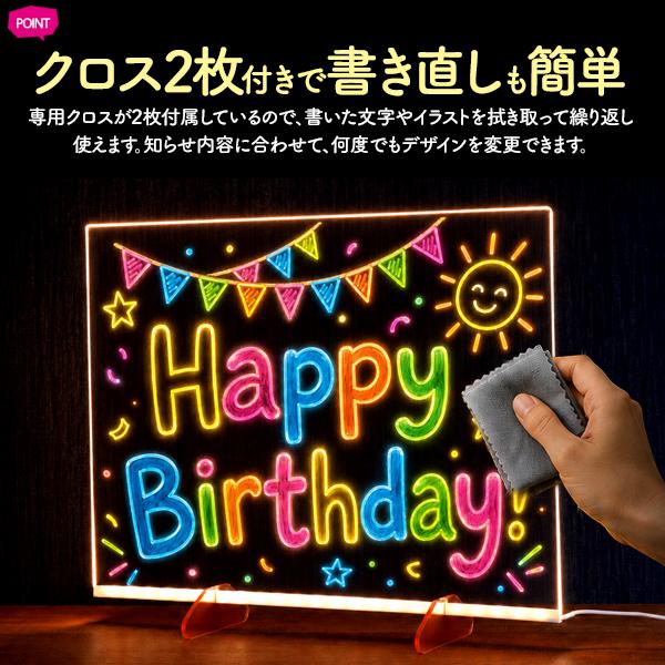 【廃番品新品】文字が光るLEDサインボード サイズ各種１０個セット LEDメッセージボード 40×30cm 書いて光る 手書き LEDパネルボード 7色