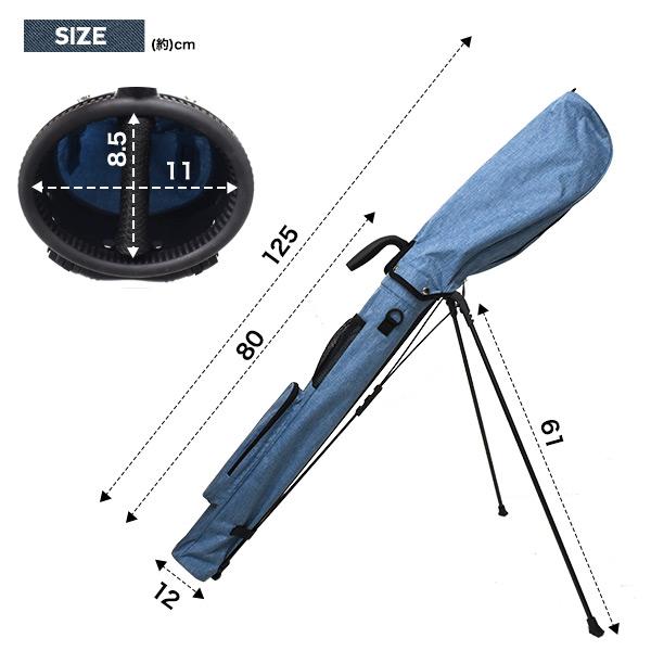 ゴルフ キャディバッグ デニムデザイン セルフスタンド ゴルクラブ