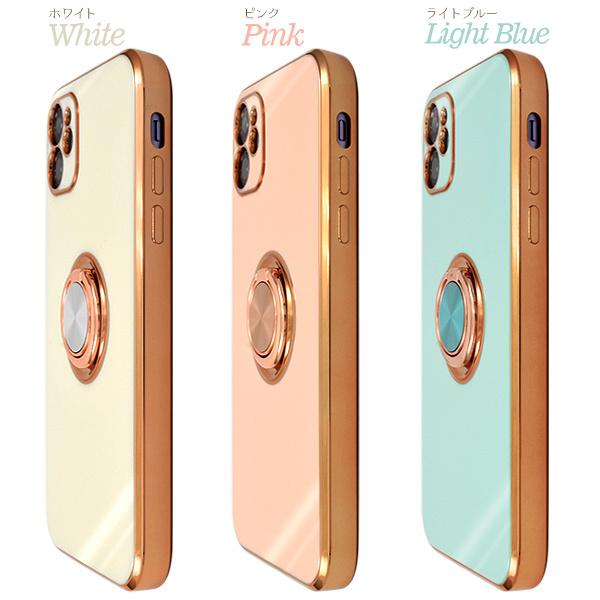 PLATA iphone11 専用ケース スマホリング付メタリックバンパー