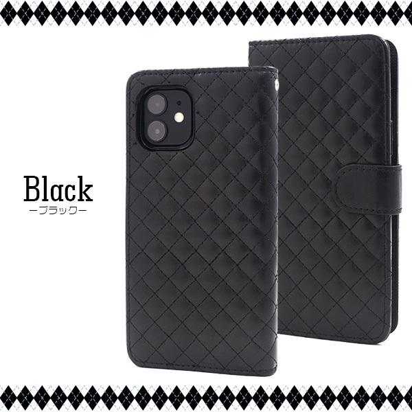 iPhone12/iPhone12Pro(6.1インチ)用共通 キルティングレザー手帳型ケース   カバー　スマホケース　iphone 12 | PLATA | 07