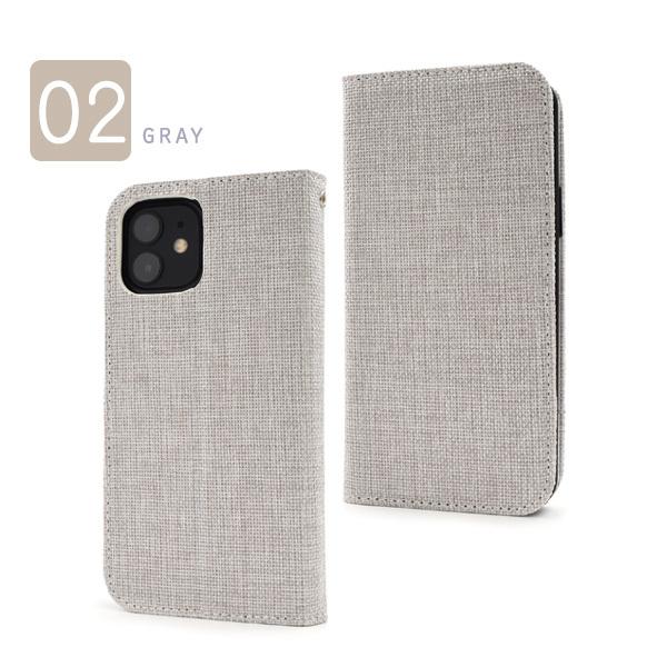 iPhone12/iPhone12Pro(6.1インチ)用共通 麻生地風ツイード柄デザイン手帳型ケース   カバー　スマホケース　iphone 12 | PLATA | 06