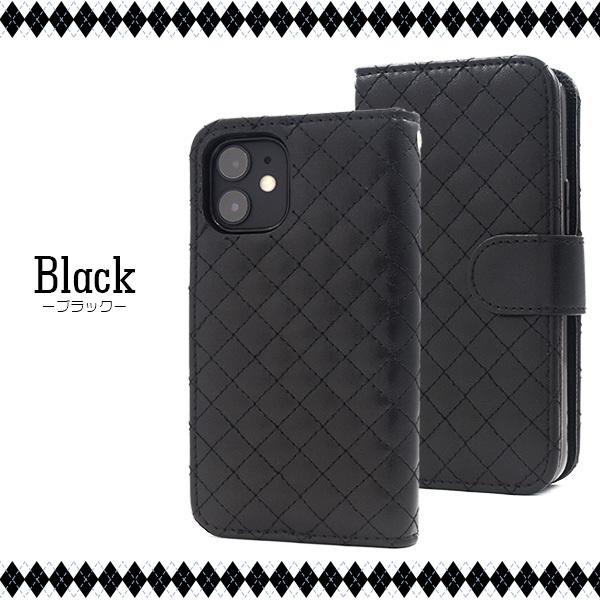 iPhone12mini(5.4インチ)専用 キルティングレザー手帳型ケース  カバー　スマホケース　iphone 12 mini | PLATA | 07