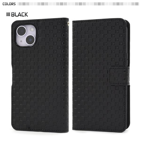 PLATA（プラタ） iPhone14 (6.1インチ)専用 市松模様レザー 手帳型