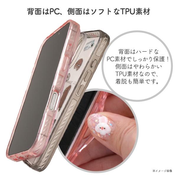 PLATA（プラタ） iPhone15 シリーズ対応 動物シール柄 クリアケース
