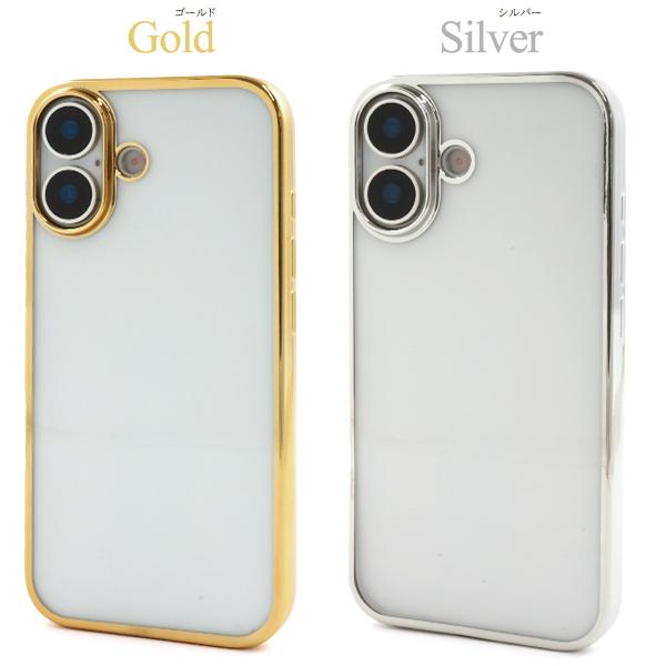 PLATA iPhone17 シリーズ対応 メタリック クリアケース バンパーケース