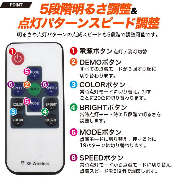 LED バーライト RGBマルチカラー 83cm リモコン付属 20色変化 19種類