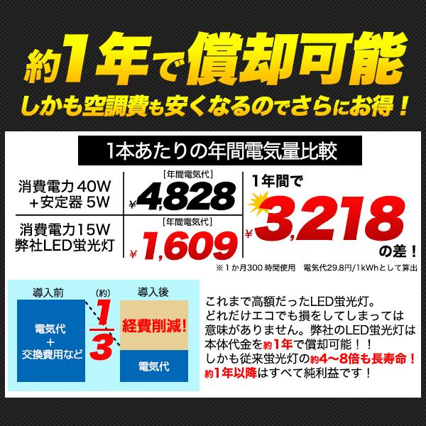 10本セット LED蛍光灯 CISPR11 CISPR15適合 グロー式 工事不要 LED 蛍光灯 昼白色 2000lm 40W形 口金Ｇ13 オフィス 店舗 天井照明 ライト 電球 器具 led照明_3
