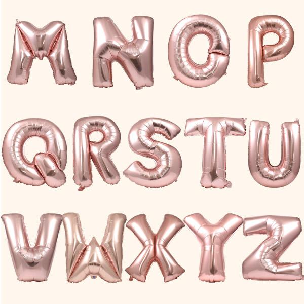 英語 アルファベット バルーン ピンクゴールド（60cm）文字風船 ピック