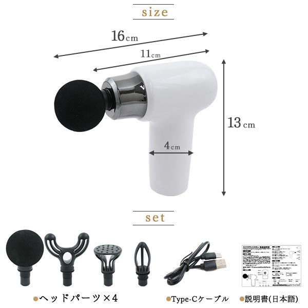 エクササイズガン ハンディガン 手持ち 軽量380g 充電式 4種