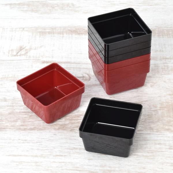 部品・パーツ 仕切り 赤 黒 6.0寸 重箱 角重 NMnkk (中子 9分割（1/9