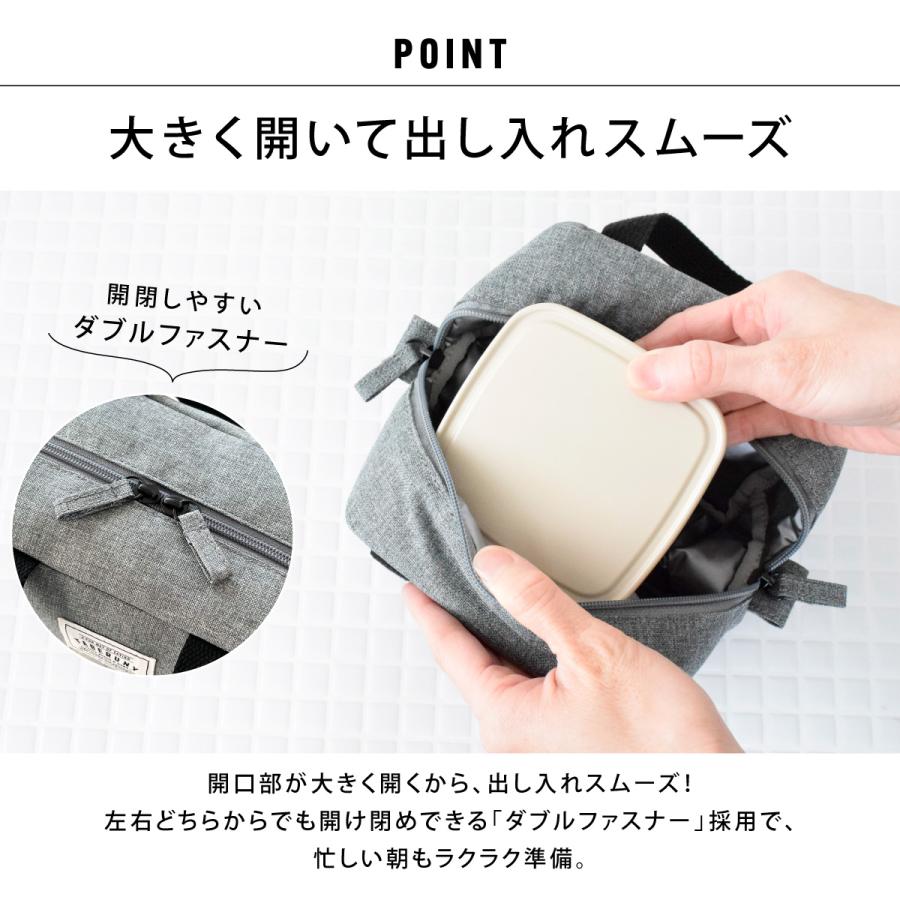 ランチバッグ お弁当バッグ 保冷ポーチ 洗濯可 洗える おしゃれ かわいい 16.5cm カトラリー (TABERUNY 保冷バッグ SS ミニ箸 2点セット 10731/10633) |  | 02